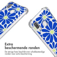 imoshion Design hoesje met koord Samsung Galaxy A40 - Cobalt Blue Flowers Connect