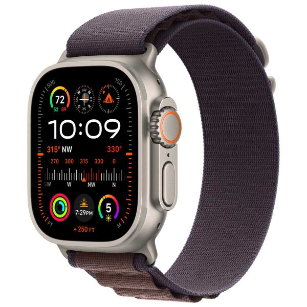 Apple Alpine Loop Band Apple Watch Series 1 t/m 10 / SE / Ultra (2) (44/45/46/49 mm) - Maat L - Indigo