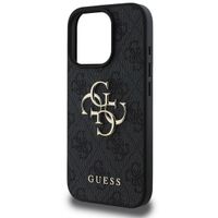 Guess 4G Metal Logo Backcover Apple iPhone 16 Pro Max - Zwart