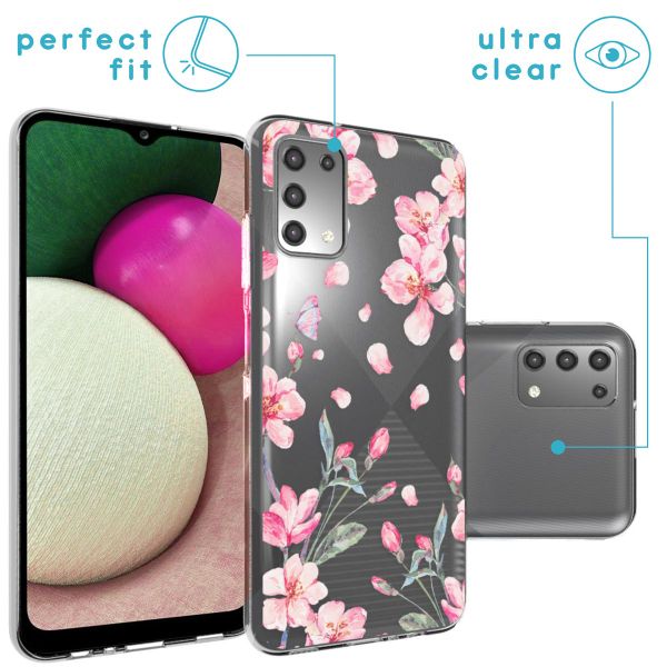 imoshion Design hoesje Samsung Galaxy A03s - Bloem - Roze