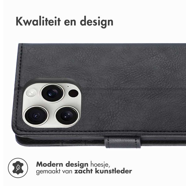 imoshion Luxe Bookcase iPhone 16 Pro - Zwart