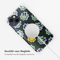 Selencia Vivid Backcover met MagSafe Apple iPhone 13 - Wavy Smiley Green