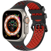 imoshion Siliconen sport bandje gesp Apple Watch Series 1 t/m 10 / SE / Ultra (2) (44/45/46/49 mm) - Zwart / Rood