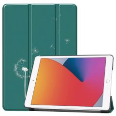 imoshion Trifold Design Bookcase iPad 7 (2019) / iPad 8 (2020) / iPad 9 (2021) 10.2 inch - Petrol Green Dandelion