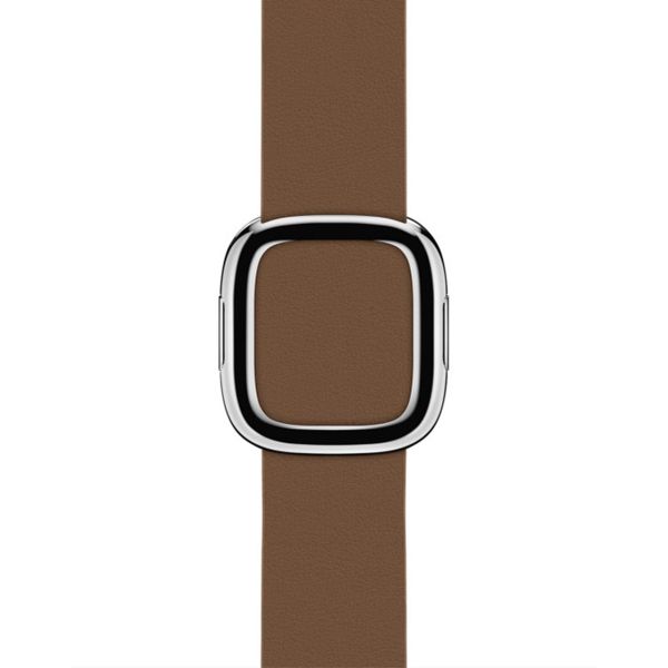 Apple Leather Band Modern Buckle Apple Watch Series 1 t/m 9 / SE (38/40/41 mm) | Series 10 / 11 (42 mm) - Maat M - Bruin