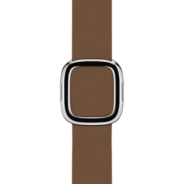 Apple Leather Band Modern Buckle Apple Watch Series 1 t/m 9 / SE (38/40/41 mm) | Series 10 (42 mm) - Maat M - Brown