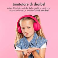 imoshion Draadloze Kinderkoptelefoon LED Light - Decibelbegrenzer - Met AUX kabel - Hot Pink