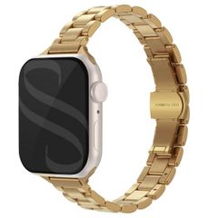 Selencia Slim Steel schakelbandje Apple Watch Series 1 t/m 9 / SE (38/40/41 mm) | Series 10 / 11 (42 mm) - Goud