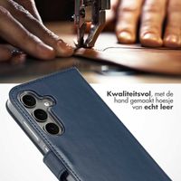 Selencia Echt Leren Bookcase Samsung Galaxy S25 Plus - Blauw