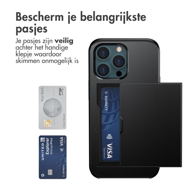 imoshion Backcover met pasjeshouder iPhone 13 Pro Max - Zwart