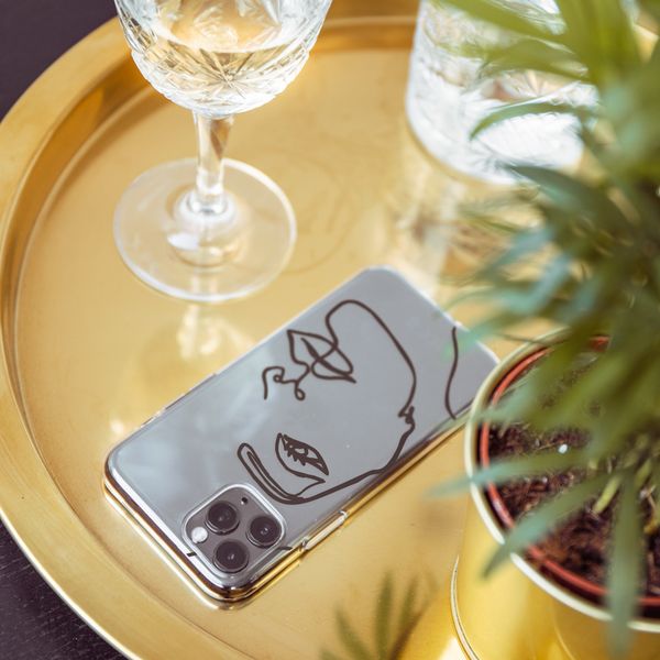 imoshion Design hoesje iPhone 12 Mini - Abstract Gezicht - Zwart