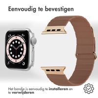 imoshion Magnetisch lederen bandje Apple Watch Series 1 t/m 9 / SE (38/40/41 mm) | Series 10 / 11 (42 mm) - Bruin