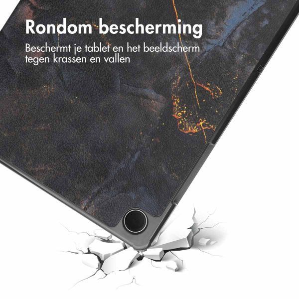 imoshion Design Trifold Bookcase Samsung Galaxy Tab A11 Plus / A9 Plus - Black Marble