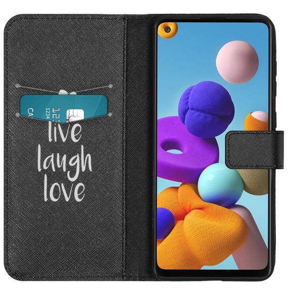 imoshion Design Softcase Bookcase Galaxy A21s - Live Laugh Love