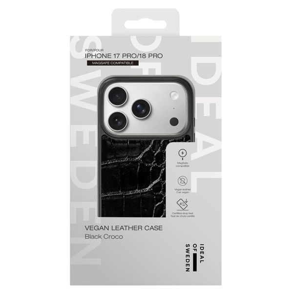 iDeal of Sweden Vegan Leather MagSafe Backcover Apple iPhone 18 Pro / 17 Pro - Black Croco