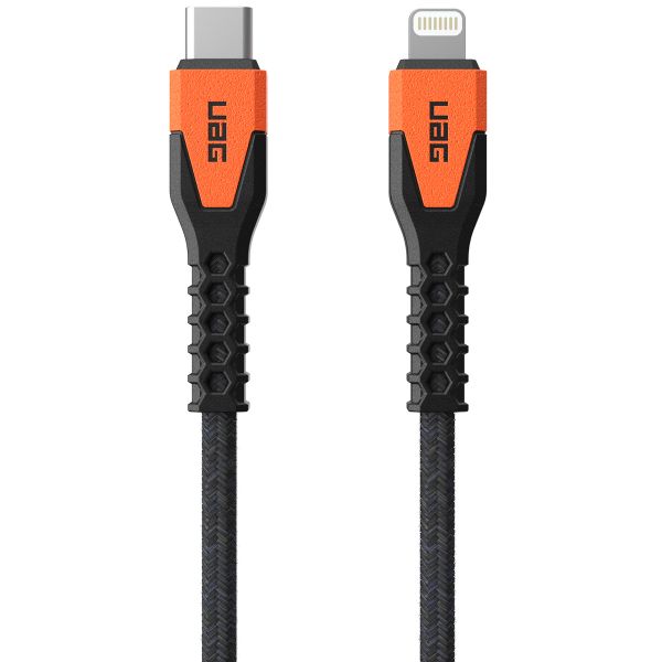 UAG Kevlar® Core USB-C naar Lightning oplaadkabel - 1,5 meter - Zwart / Oranje