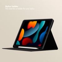 Selencia Sabi Bookcase with Leopard Print Apple iPad 9 (2021) 10.2 inch / iPad 8 (2020) 10.2 inch / iPad 7 (2019) 10.2 inch - Midnight Black