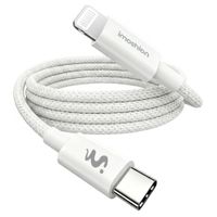 imoshion Braided USB-C naar Lightning kabel 30W - 1 meter - Wit