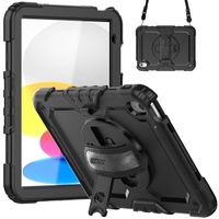 Accezz Rugged Backcover met schouderstrap Apple iPad 11 (2025) 11 inch A16 / iPad 10 (2022) 10.9 inch - Zwart