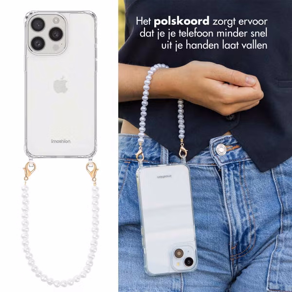 imoshion Backcover met Telefoonkoorden Apple iPhone 15 Pro - Parels