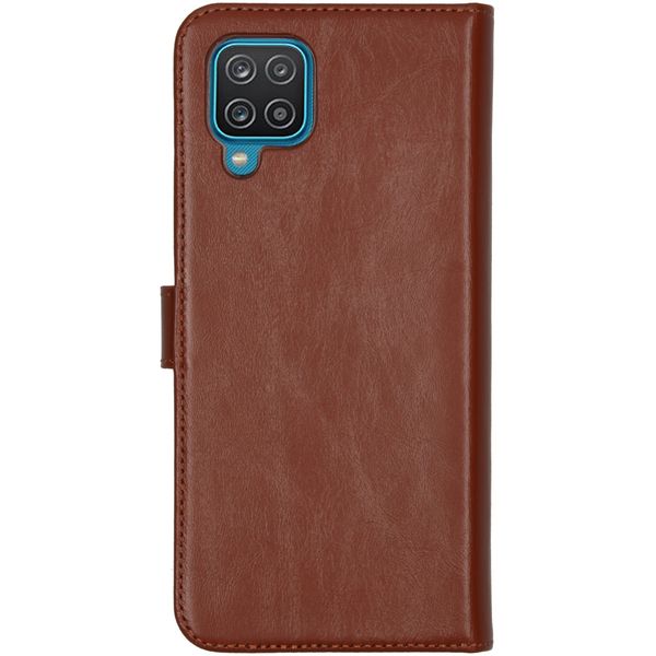 Selencia Echt Leren Bookcase Samsung Galaxy A12 - Lichtbruin