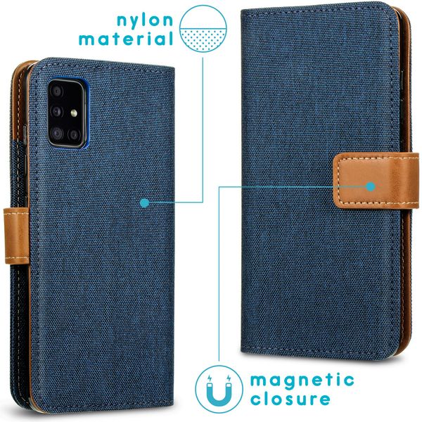 imoshion Luxe Canvas Bookcase Samsung Galaxy A51 - Donkerblauw