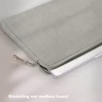 Selencia Corduroy Laptop hoes 15-16 inch - Laptopsleeve - Pistache Cream
