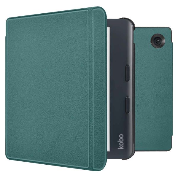 imoshion Slim Hard Case Bookcase Kobo Libra Colour - Donkergroen