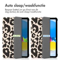 imoshion Design Trifold Bookcase Apple iPad 11 (2025) 11 inch A16 / iPad 10 (2022) 10.9 inch - Leopard