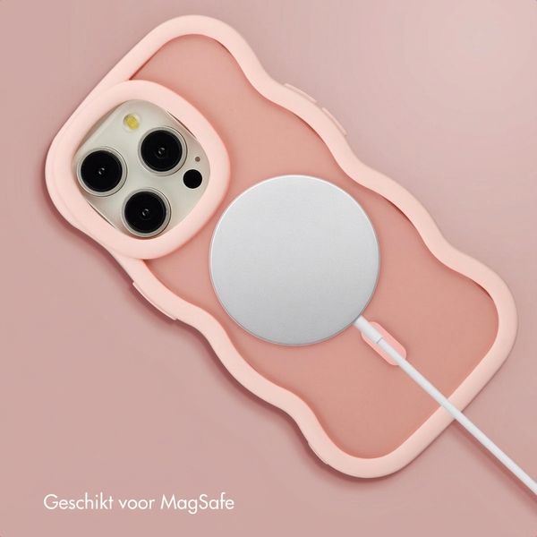 Selencia Wavy Backcover met MagSafe Apple iPhone 14 Pro - Soft Pink