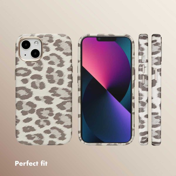 Selencia Sabi Back Cover Panther Print with MagSafe Apple iPhone 13 - Soft Ivory