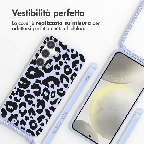 imoshion Siliconen design hoesje met koord Samsung Galaxy S24 Plus - Animal Lila