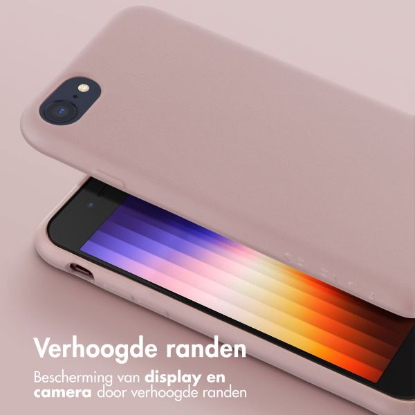 Selencia Siliconen hoesje met afneembaar koord iPhone SE (2022 / 2020) / 8 / 7 - Sand Pink