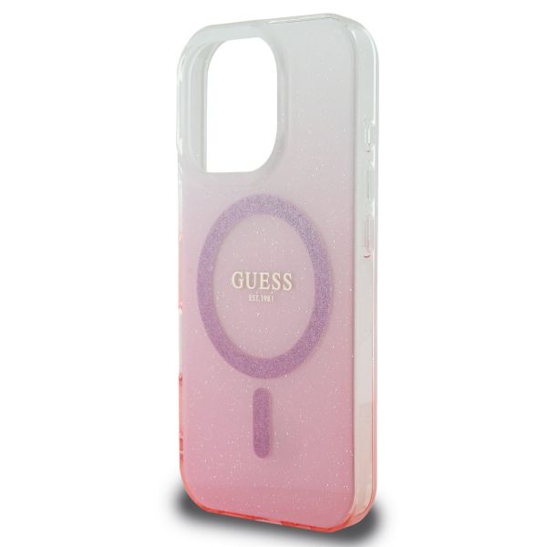 Guess MagSafe IML Glitter Gradient Case iPhone 16 Pro Max - Pink