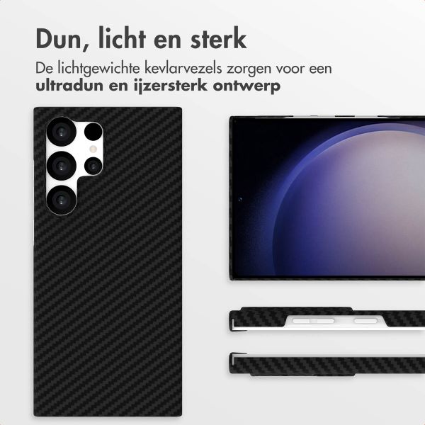 Accezz MagSafe Kevlar Backcover Samsung Galaxy S23 Ultra - Zwart