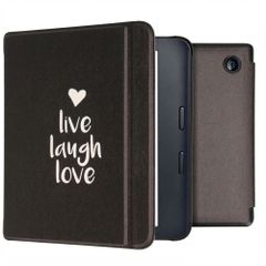 imoshion Design Slim Hard Case Sleepcover met stand Kobo Libra 2 / Tolino Vision 6 - Live Laugh Love