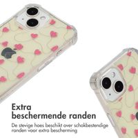 imoshion Design hoesje met koord Apple iPhone 15 - Dusty Rose Connected Hearts