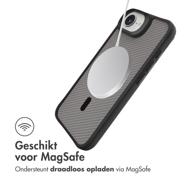 imoshion Rugged Hybrid Carbon Case met MagSafe iPhone 16e - Zwart