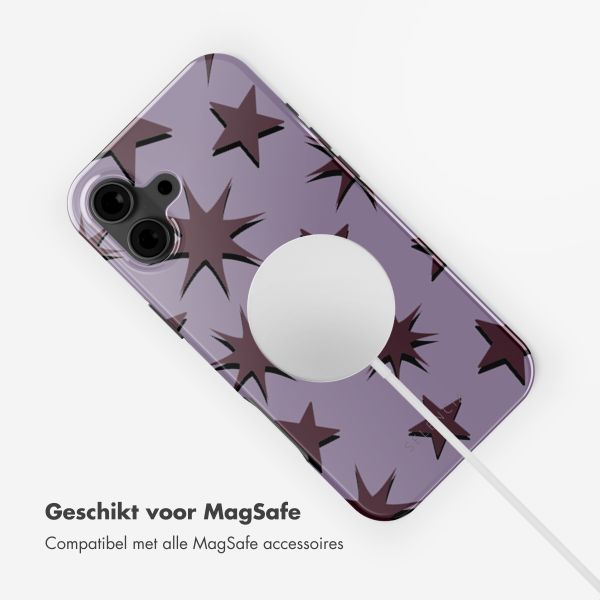 Selencia Vivid Tough Backcover met MagSafe iPhone 16 - Stars Plum Lilac