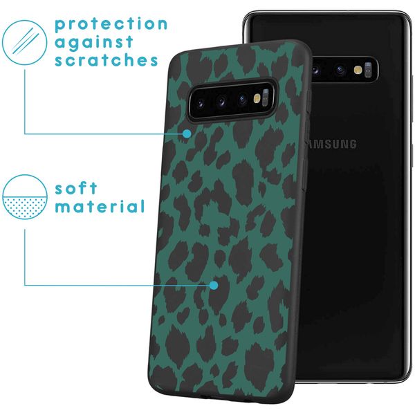 imoshion Design hoesje Samsung Galaxy S10 - Luipaard - Groen / Zwart