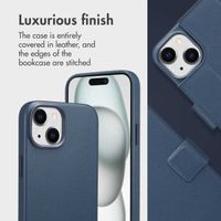 Accezz 2-in-1 Leather Bookcase with MagSafe Apple iPhone 15 - Nightfall Blue