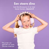 imoshion Draadloze Kinderkoptelefoon Dino LED Light - Decibelbegrenzer - Met AUX kabel - Lavender Lilac / Yellow