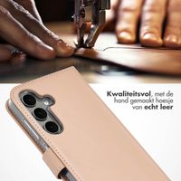 Selencia Echt Leren Bookcase Samsung Galaxy S25 Plus - Dusty Pink