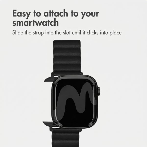 imoshion Magnetic Faux Leather Band Apple Watch | 44/45/46/49 mm - Black