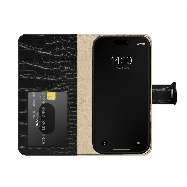 iDeal of Sweden Magnet Wallet+ Bookcase Apple iPhone 18 Pro Max / 17 Pro Max - Black Croco