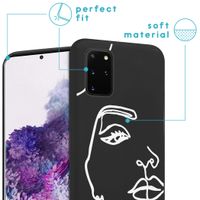 imoshion Design hoesje Galaxy S20 Plus - Abstract Gezicht - Wit