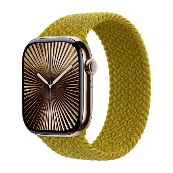 Apple 2 Pack Gevlochten solobandje voor de Apple Watch | 44/45/46/49 mm - Maat 7 - Lavender/ Chartreuse