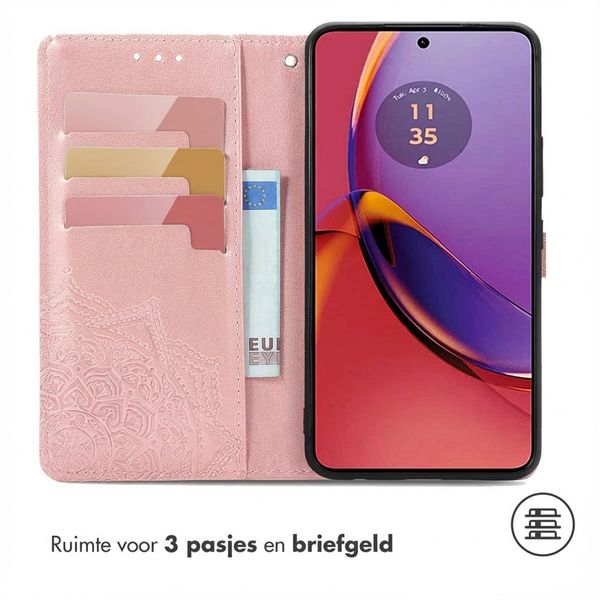 imoshion Mandala Bookcase Motorola Moto G84 - Rosé Goud