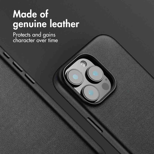 Accezz Leather Back Cover with MagSafe Apple iPhone 16 Pro Max - Onyx Black