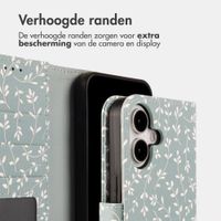 imoshion Design Bookcase Apple iPhone 16 - Smoke Green Flowers
